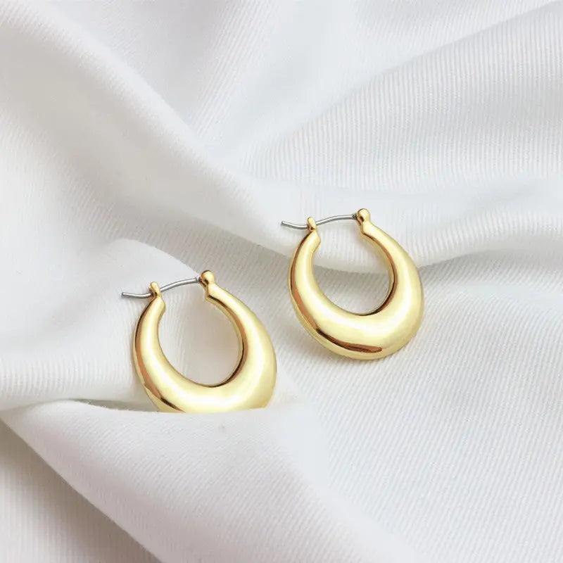 18K Gold Basic Thick Chunky Hoop Earrings - Camillaboutiqueco camillaboutiqueshop.com