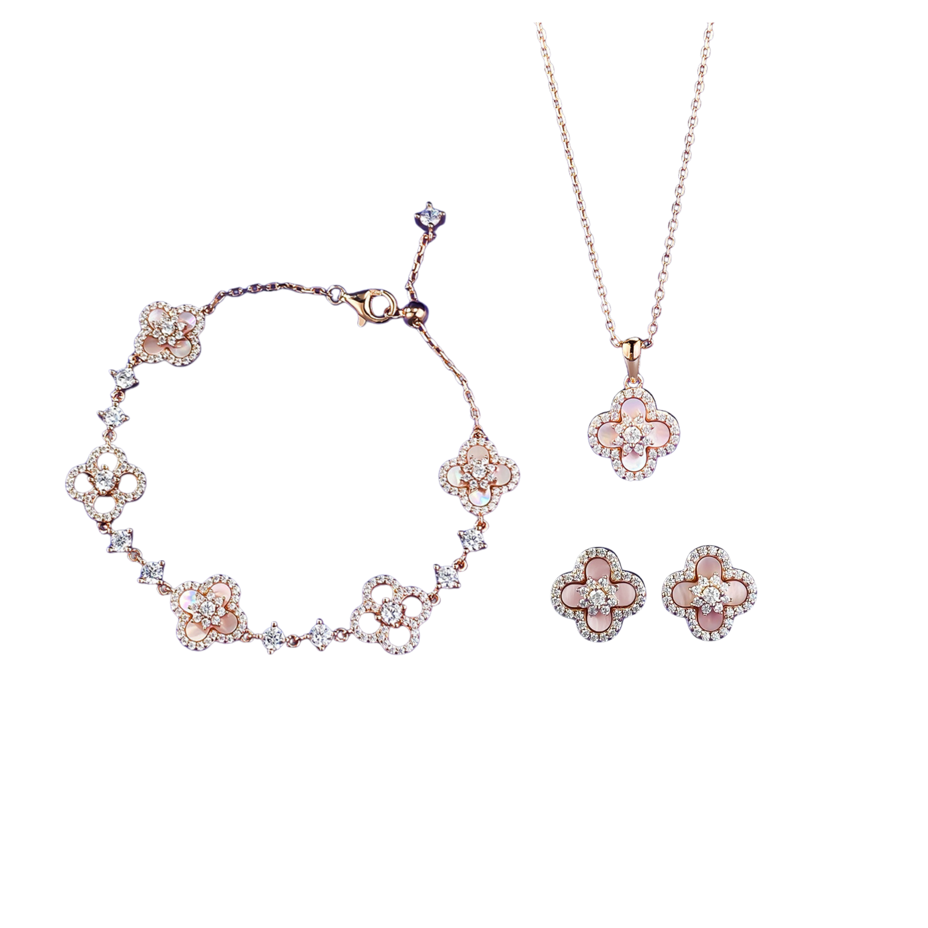 Sakura Clover Bracelet Jewelry Set