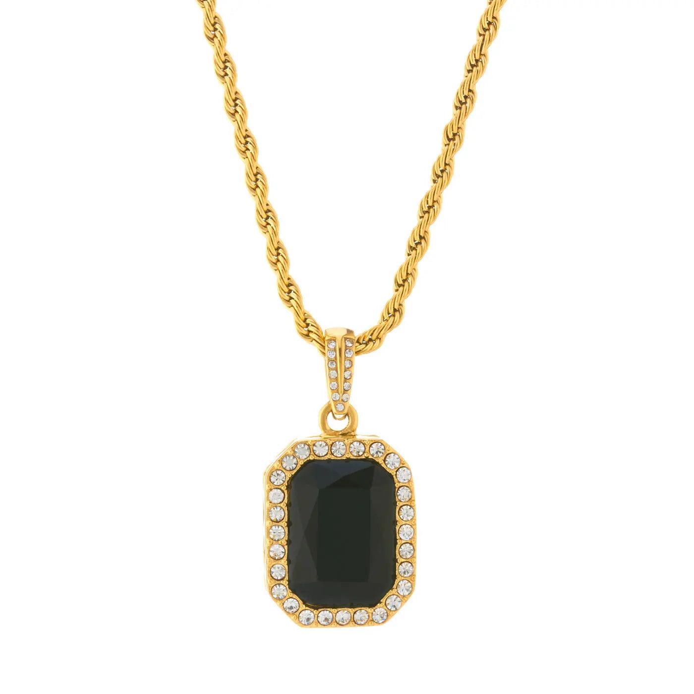 Black Onyx Tablet Pendant Necklace - Camillaboutiqueco camillaboutiqueshop.com