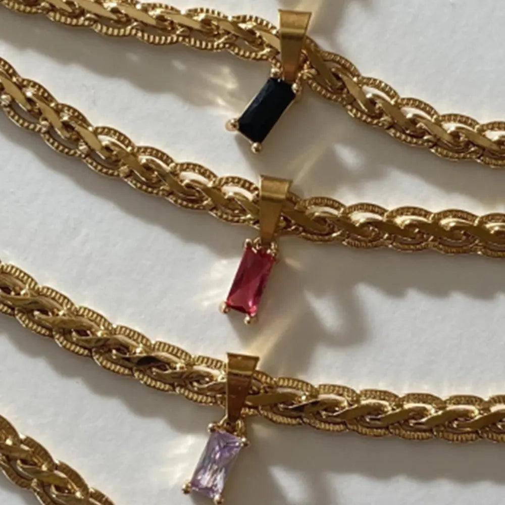 BRAIDED LUXE CHAIN WITH SIMPLE CHARM - Camillaboutiqueco camillaboutiqueshop.com