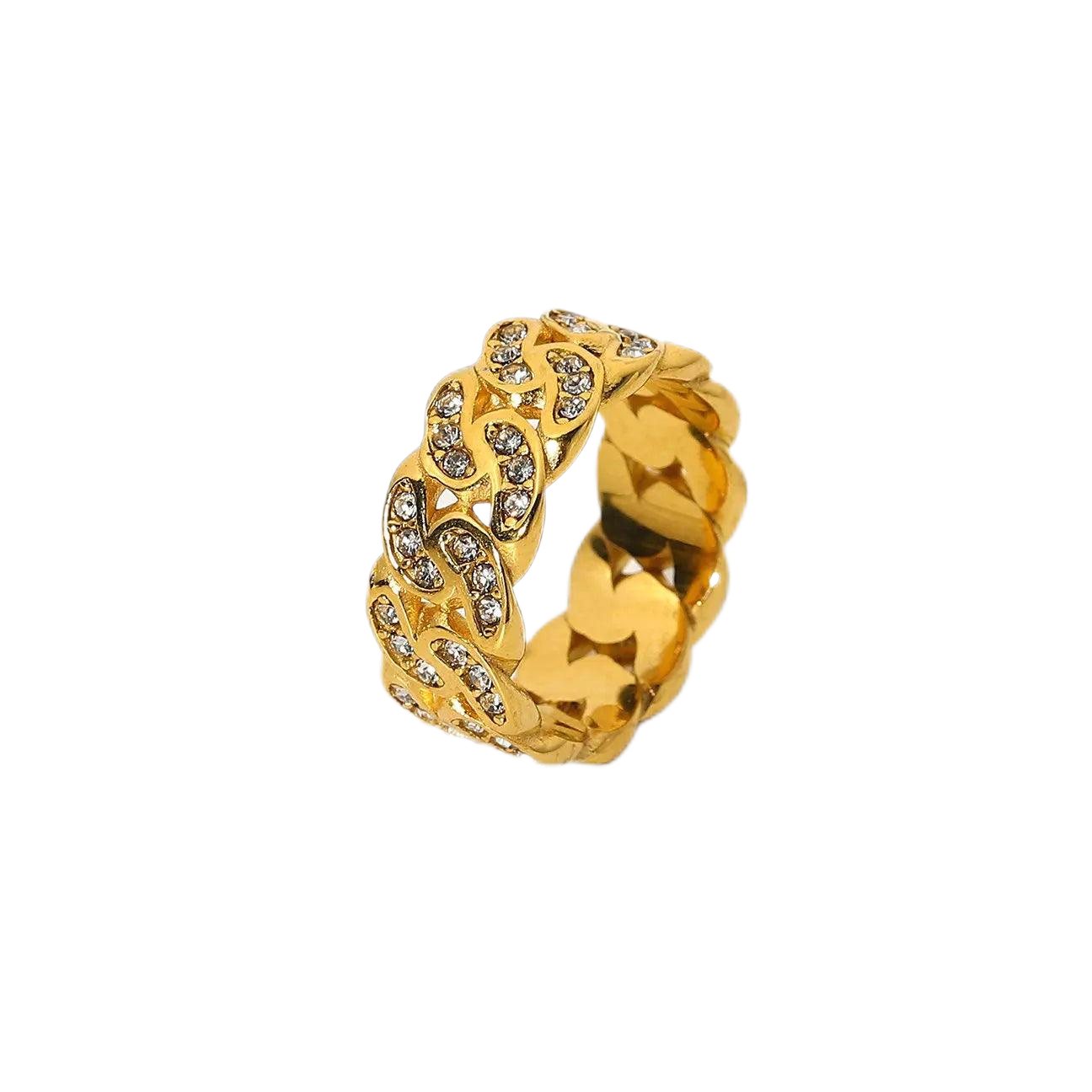 Cubic Zirconia Cuban Link Chain Band Ring - Camillaboutiqueco camillaboutiqueshop.com