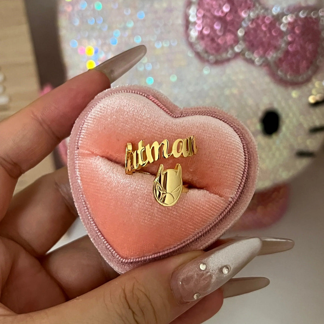 Custom Bat man Name Ring - Camillaboutiqueshop