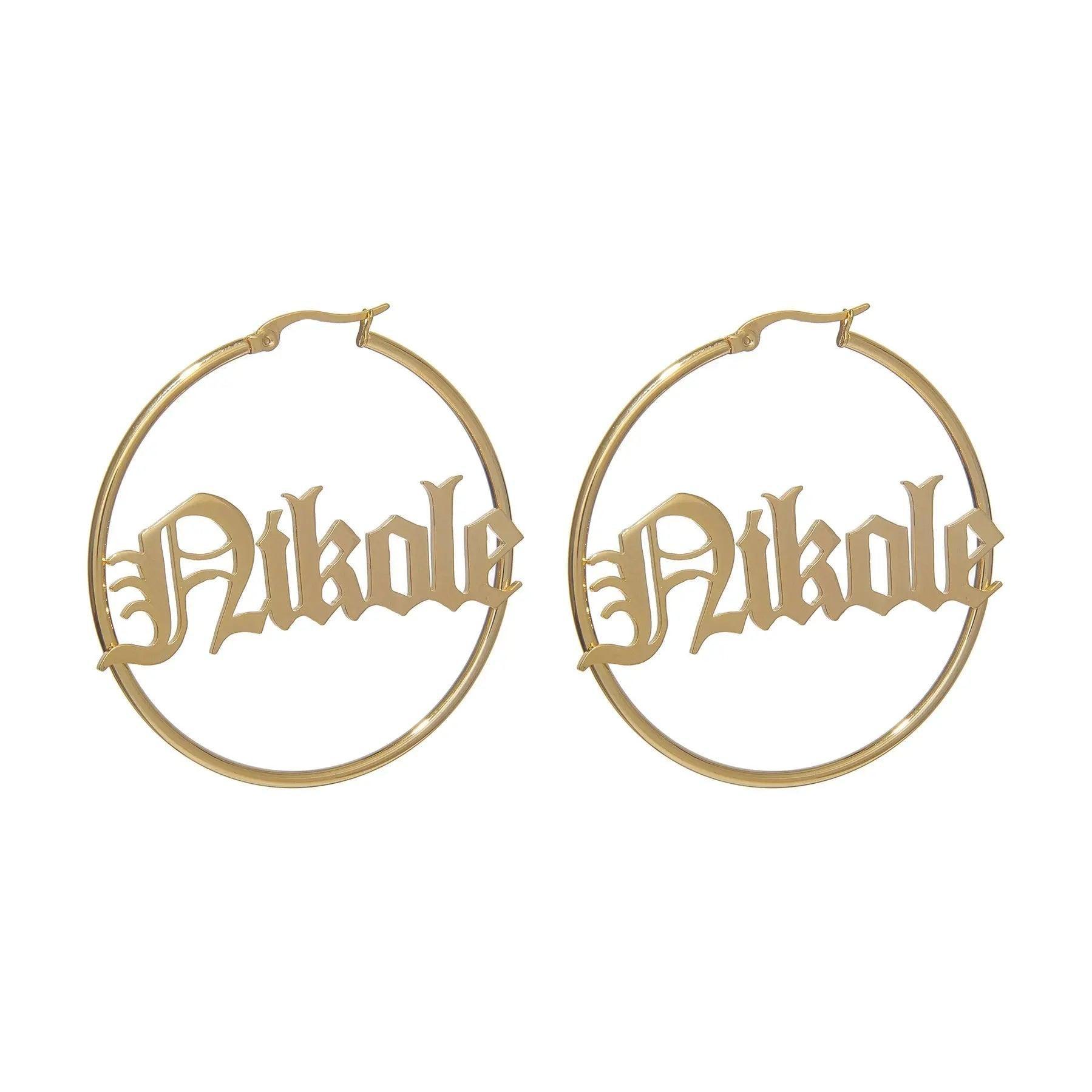 Custom name earrings hoops fashion