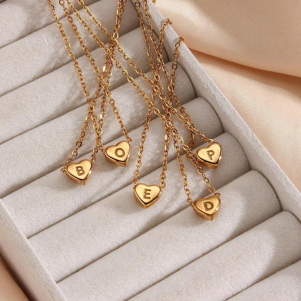 Dainty Initial Heart Necklace - Camillaboutiqueco camillaboutiqueshop.com