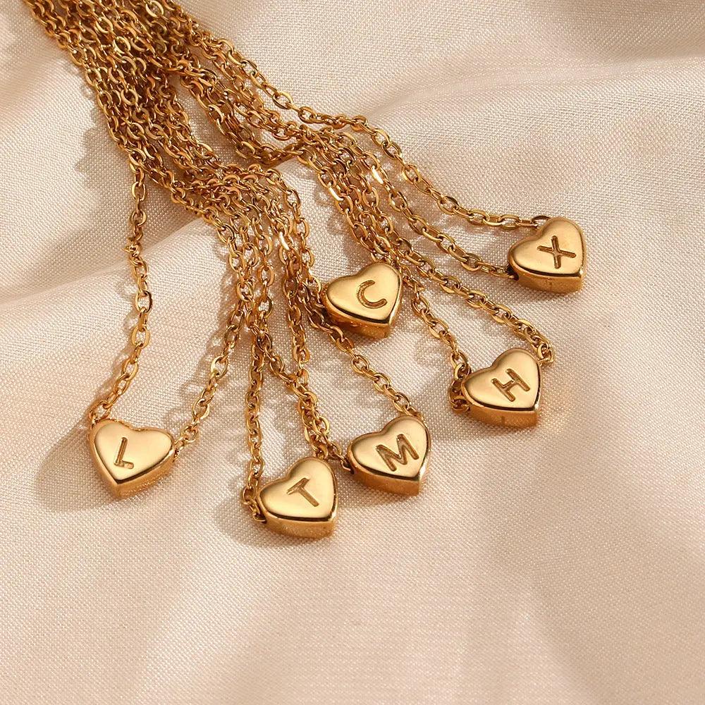 Dainty Initial Heart Necklace - Camillaboutiqueco camillaboutiqueshop.com