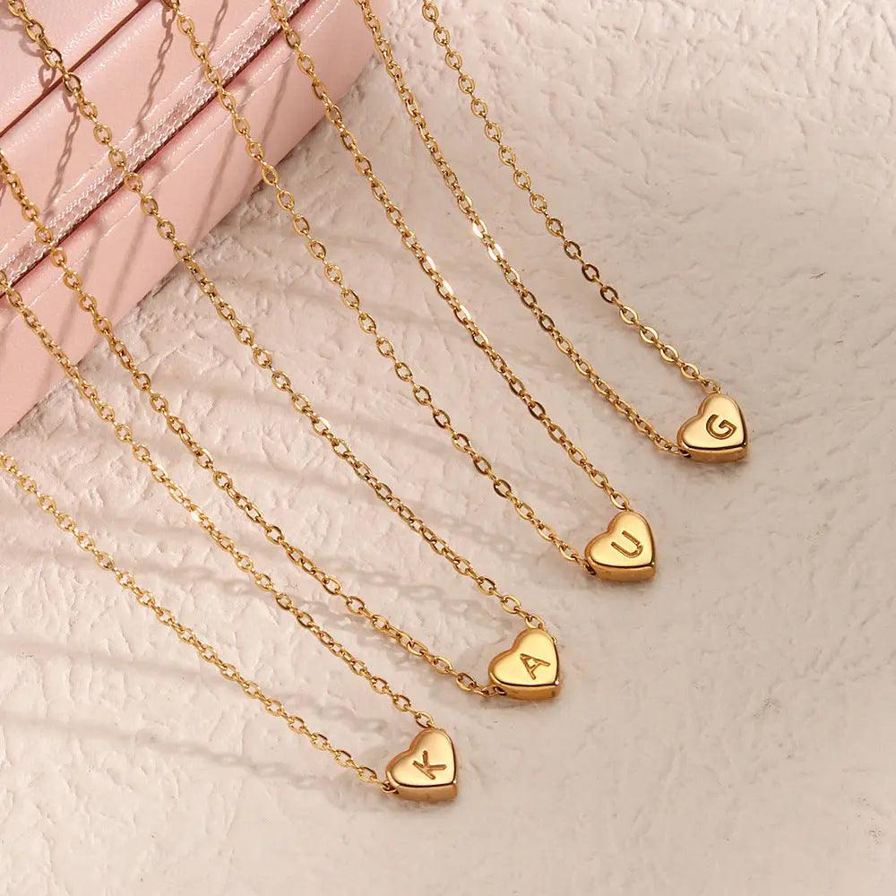 Dainty Initial Heart Necklace - Camillaboutiqueco camillaboutiqueshop.com