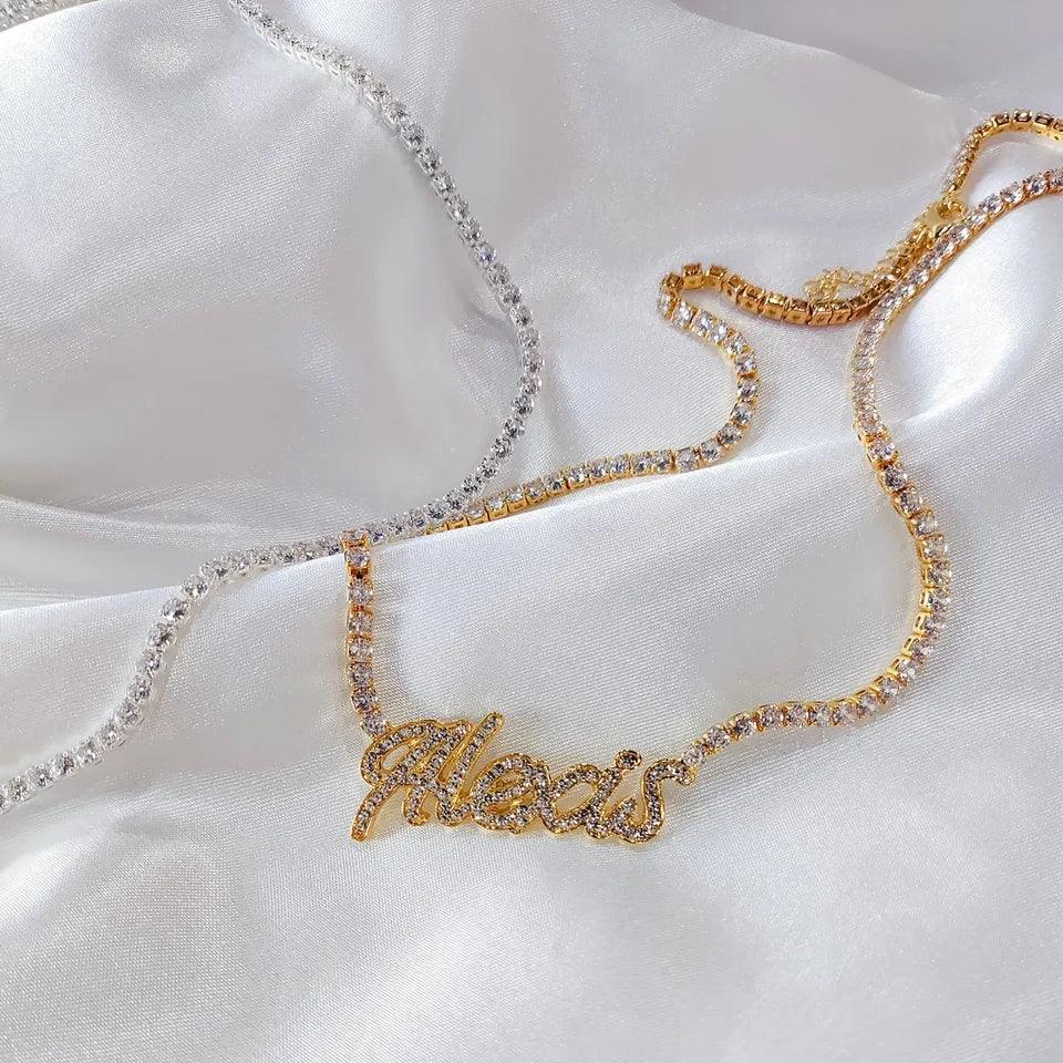 Diamond Name Tennis Necklace - Camillaboutiqueshop