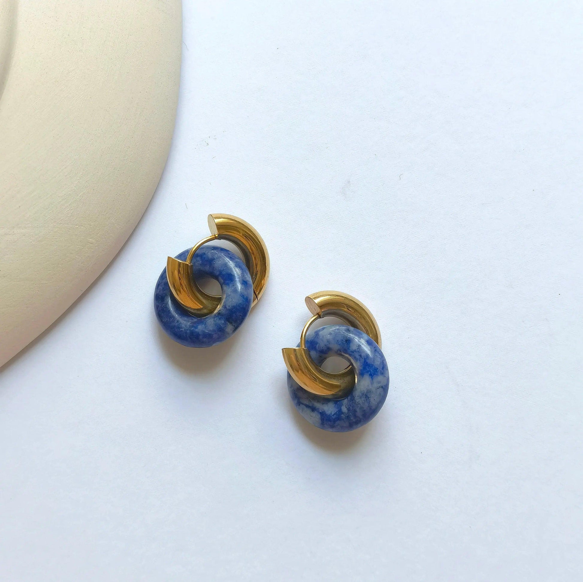 DONUT HOOPS - BLUE STONE - Camillaboutiqueco camillaboutiqueshop.com