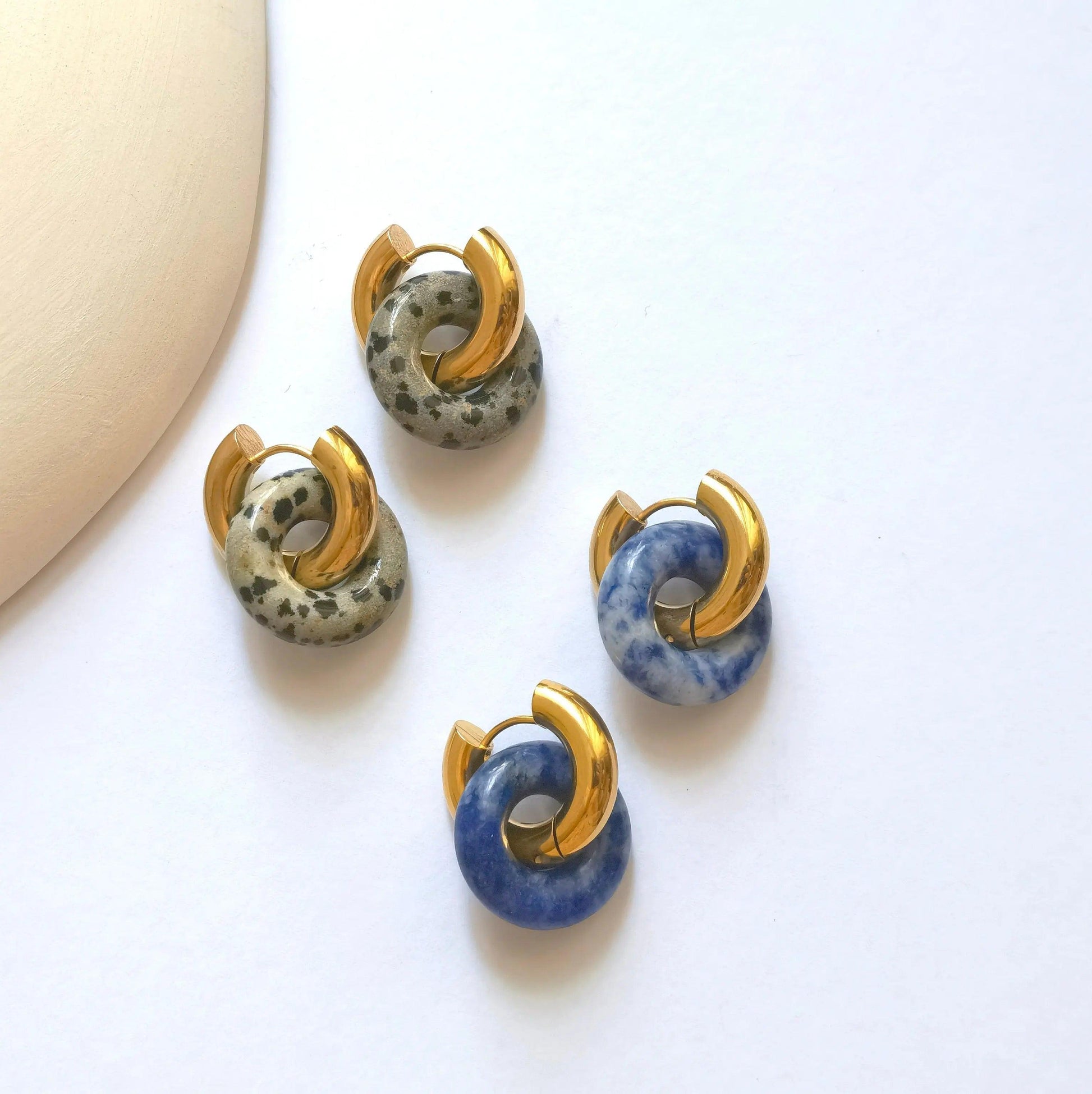 DONUT HOOPS - BLUE STONE - Camillaboutiqueco camillaboutiqueshop.com