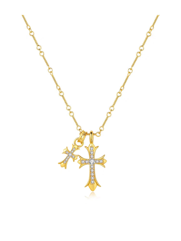 Double Cross Necklace - Camillaboutique