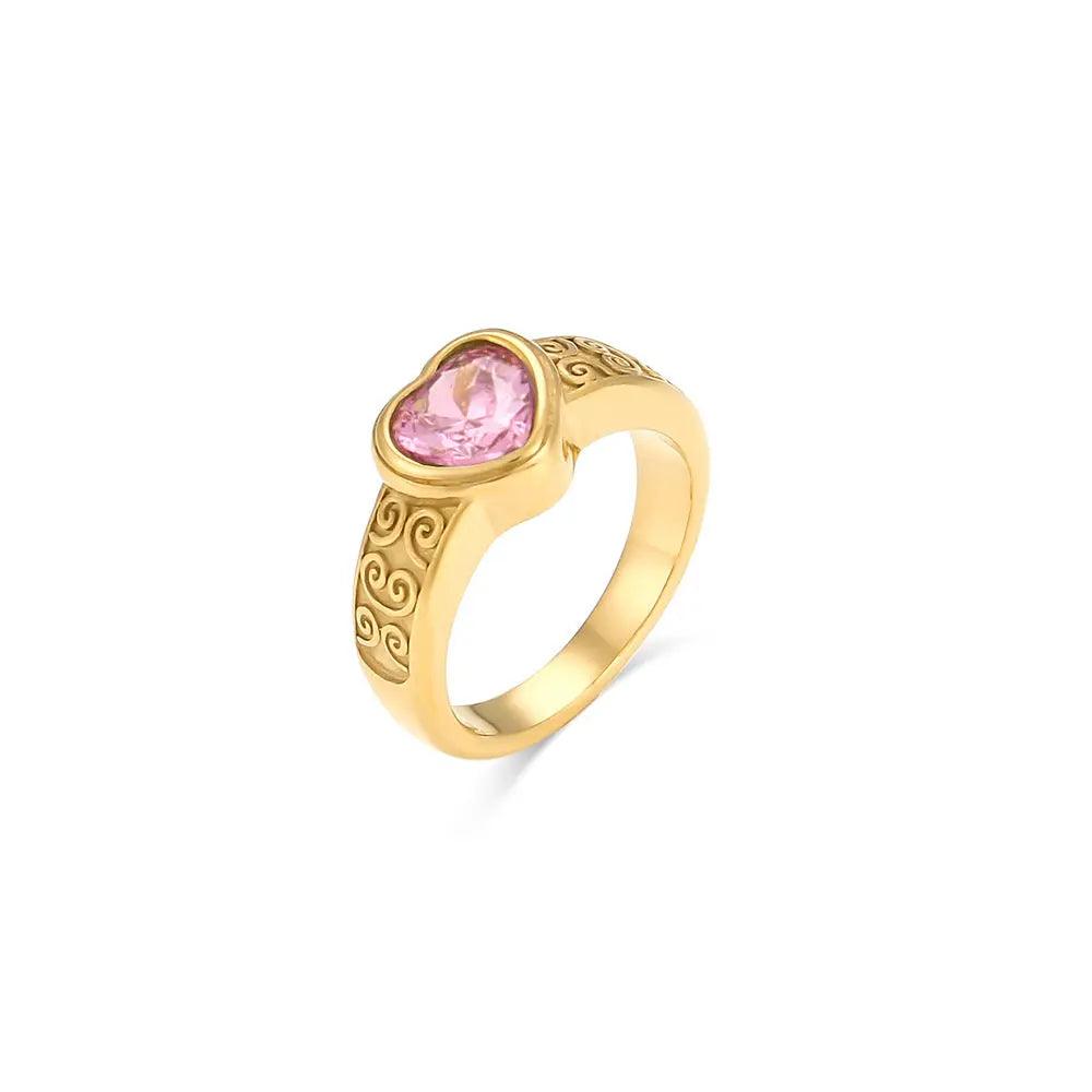 Gemstone Heart Ring - Camillaboutiqueco camillaboutiqueshop.com