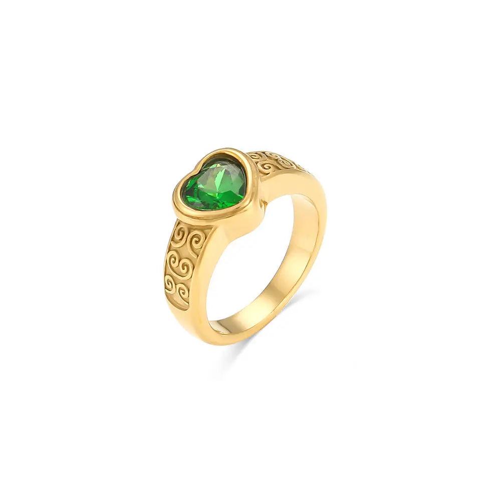 Gemstone Heart Ring - Camillaboutiqueco camillaboutiqueshop.com