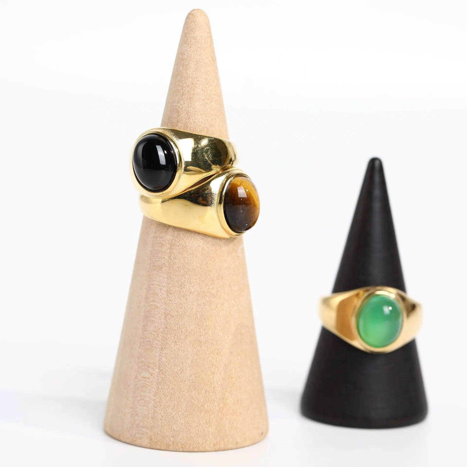 Gold Oval Gem Ring - Camillaboutiqueco camillaboutiqueshop.com