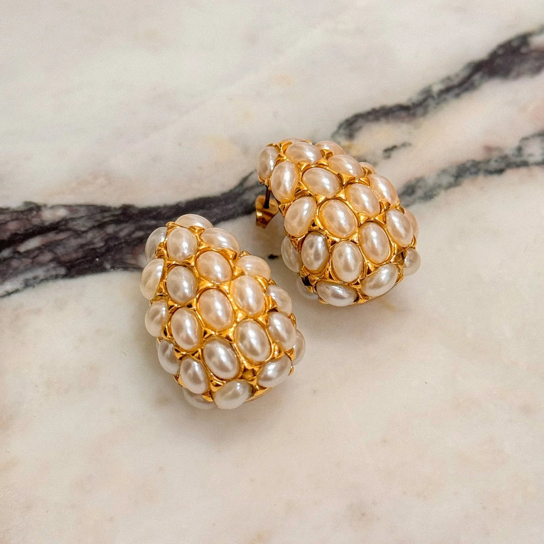 Gold Pearl Teardrop Earrings - Camillaboutiqueshop