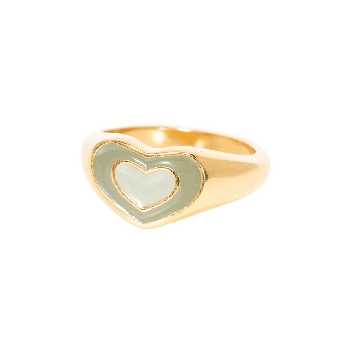 Heart Stainless Steel Signet Ring - Camillaboutiqueco camillaboutiqueshop.com