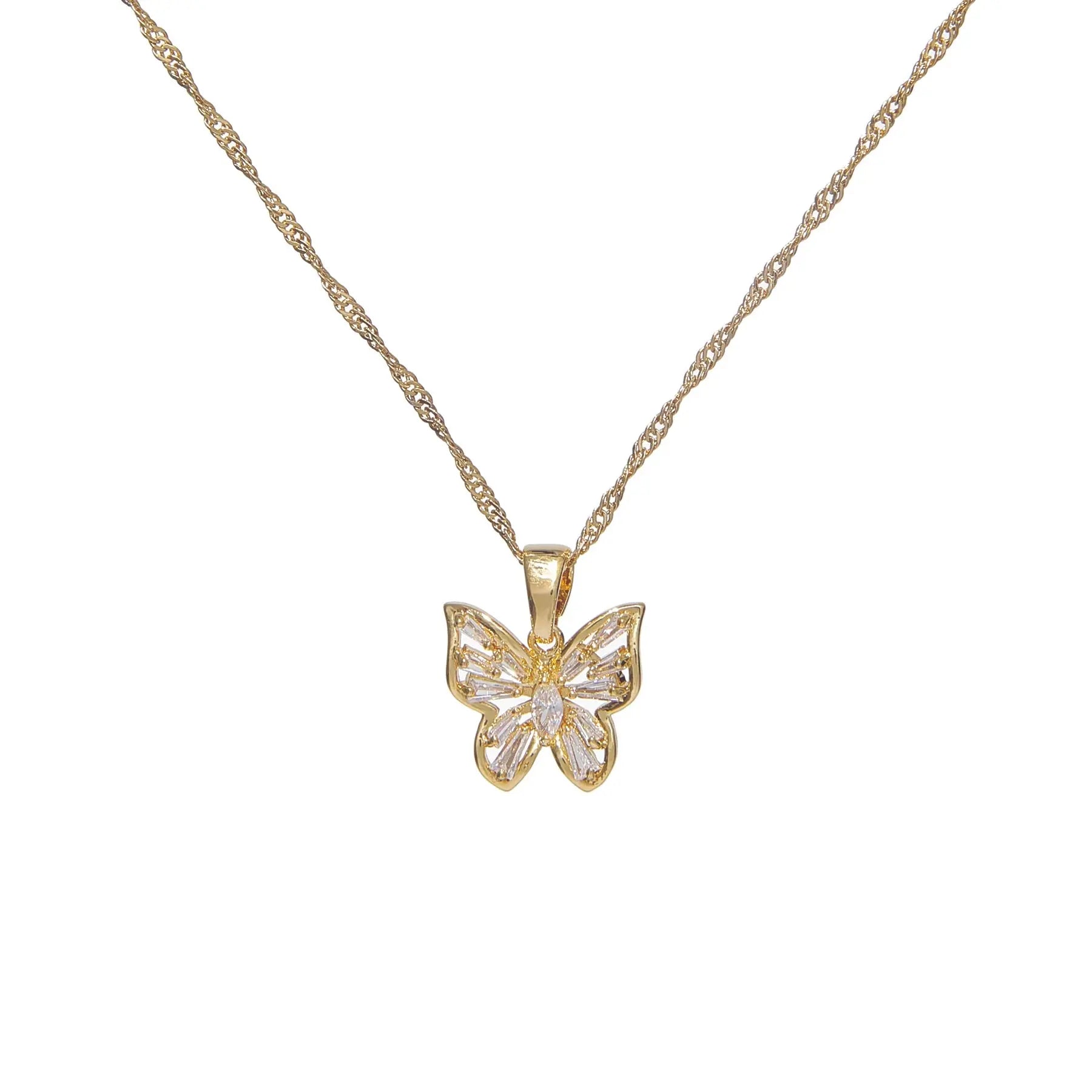 Iced Butterfly Pendant Necklace - Camillaboutiqueco camillaboutiqueshop.com