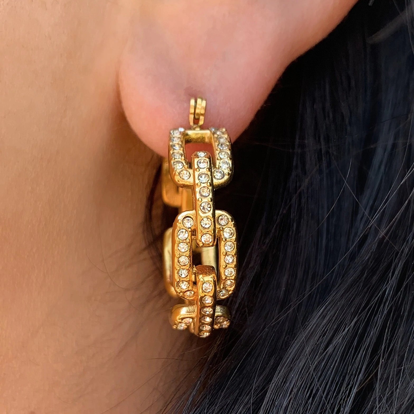 Linked Hoop Earrings - Camillaboutiqueco camillaboutiqueshop.com