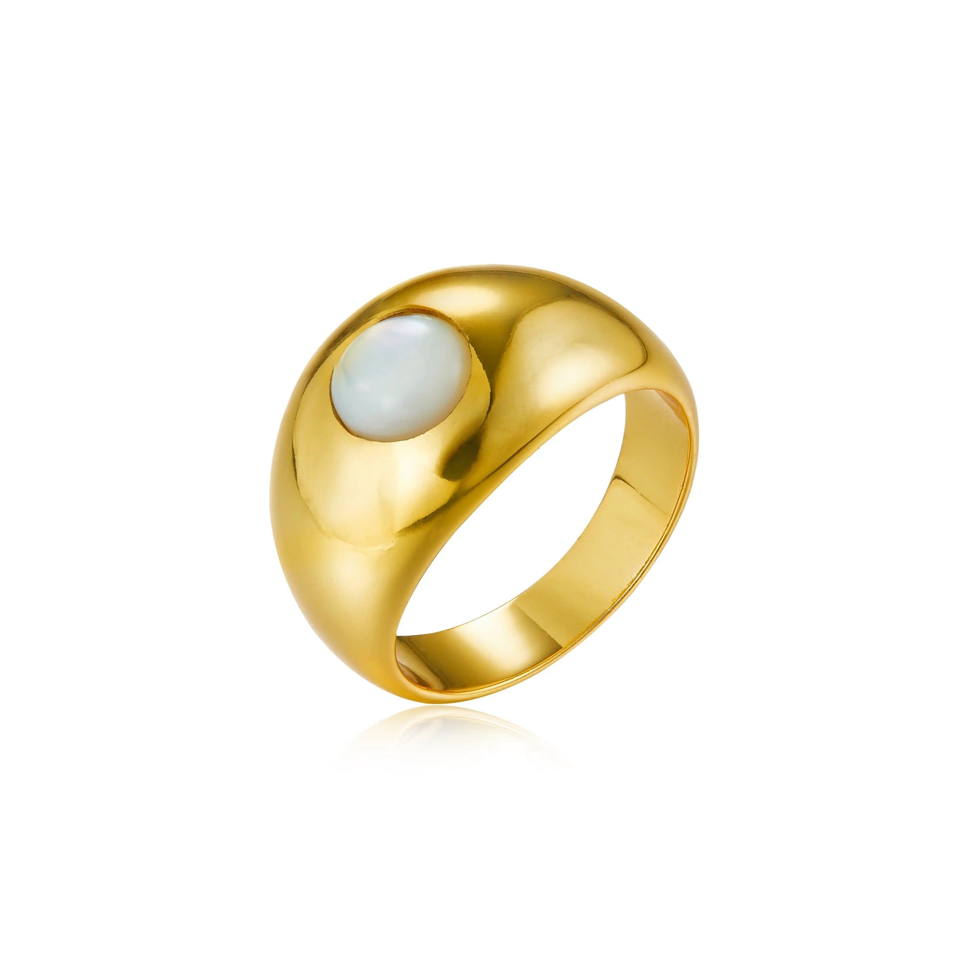 Mother Of Pearl Gold Dome Ring - Camillaboutiqueco camillaboutiqueshop.com