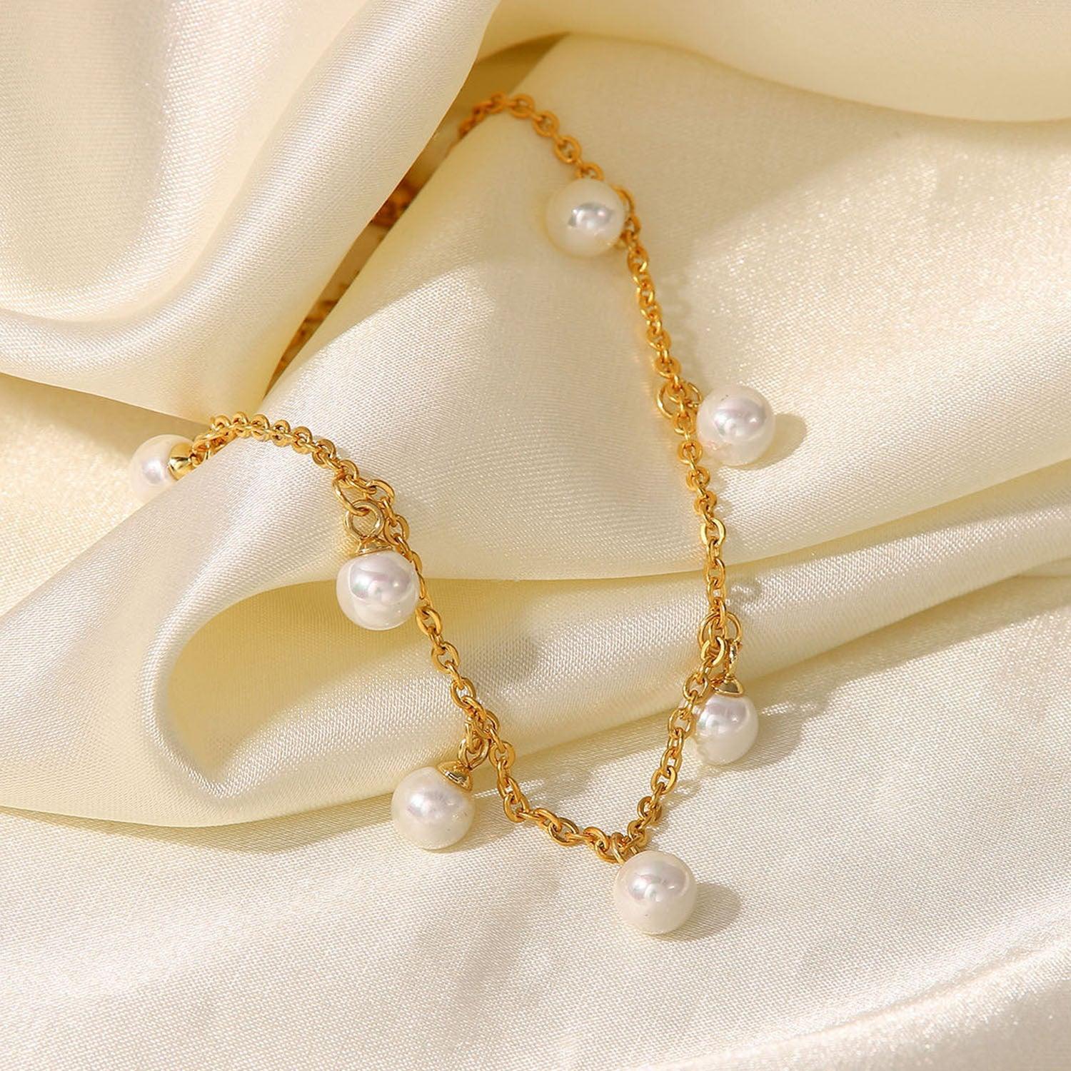 Multi Pearl Drop Anklet - Camillaboutiqueco camillaboutiqueshop.com