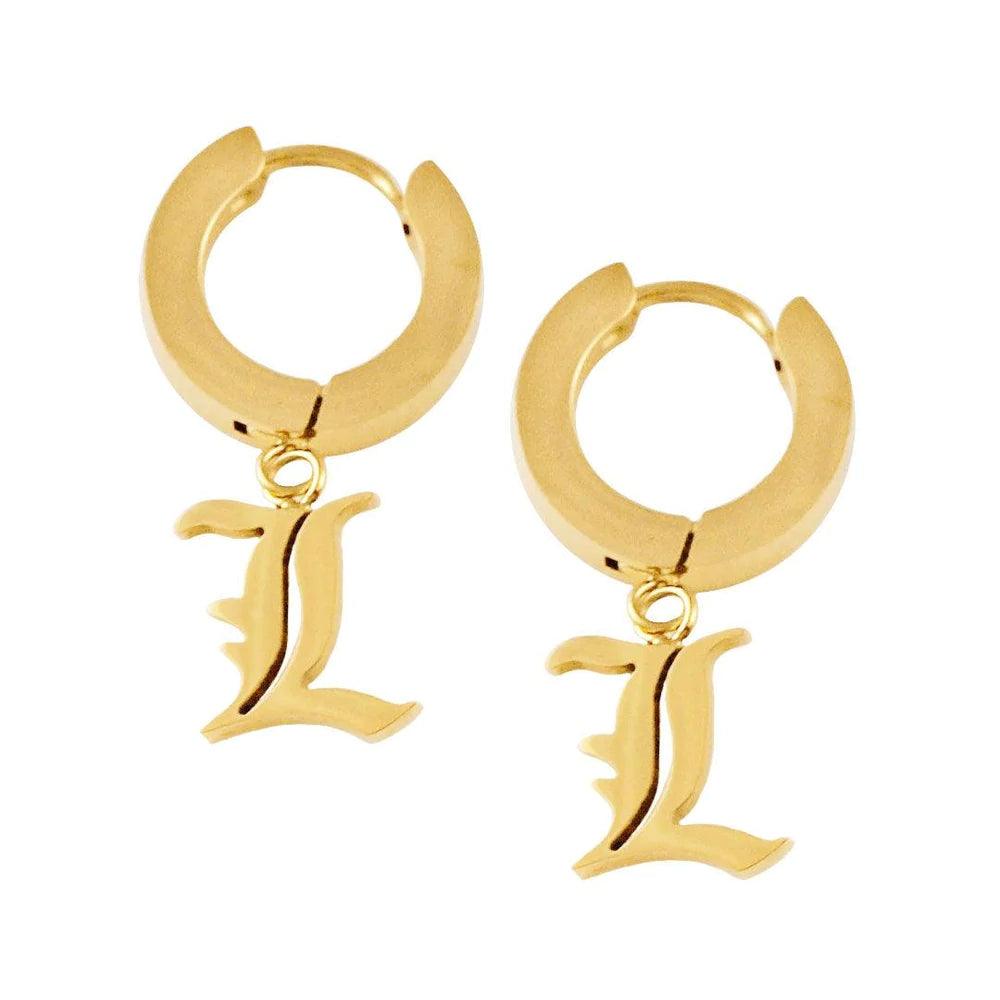 Old English Huggie Earrings - Camillaboutiqueco camillaboutiqueshop.com