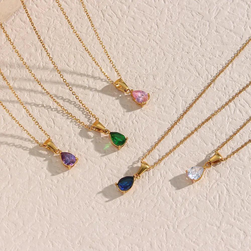 RAINBOW TEARDROP NECKLACE - Camillaboutiqueco camillaboutiqueshop.com