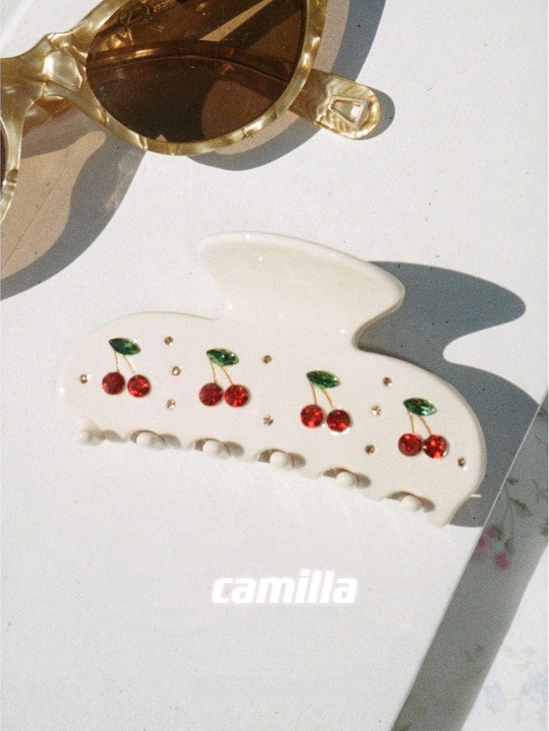 Sparkle Cherry Hair Clip - Camillaboutiqueco camillaboutiqueshop.com