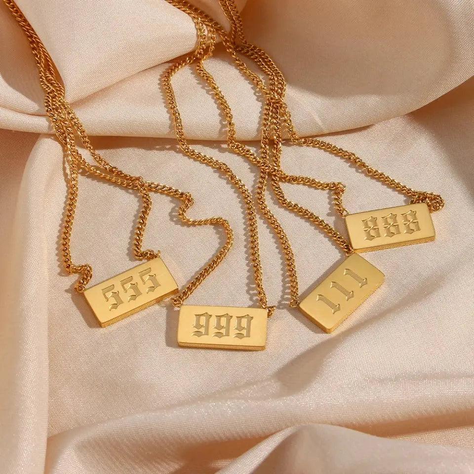 Square Angel Number Necklace - Camillaboutiqueco camillaboutiqueshop.com
