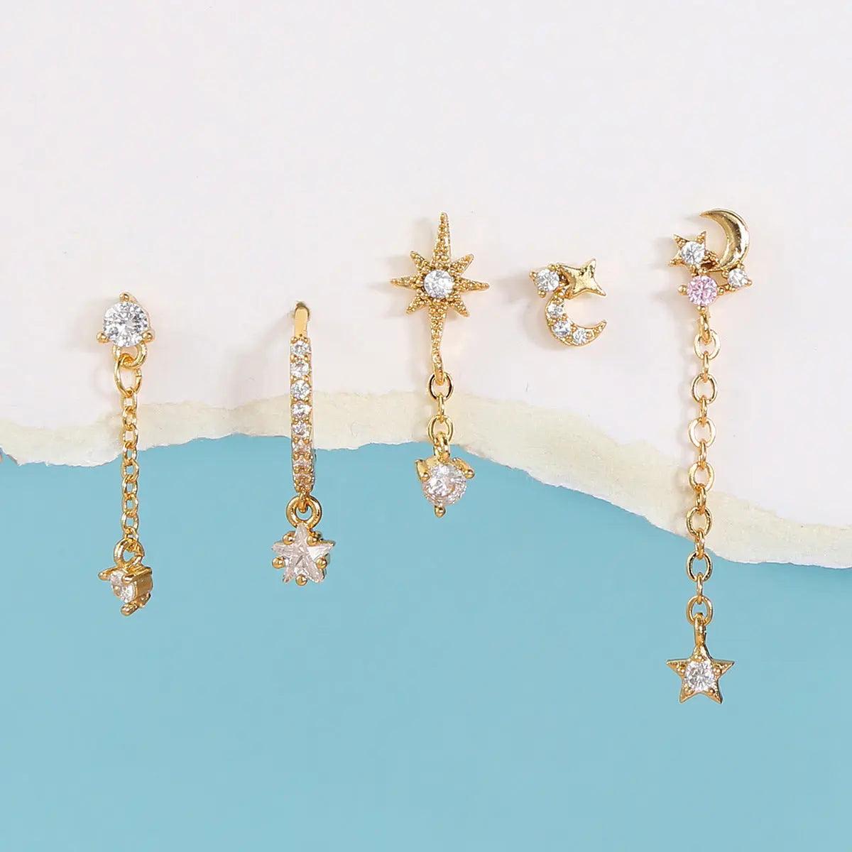 Tiny Moon Star Earring Set - Camillaboutiqueco camillaboutiqueshop.com
