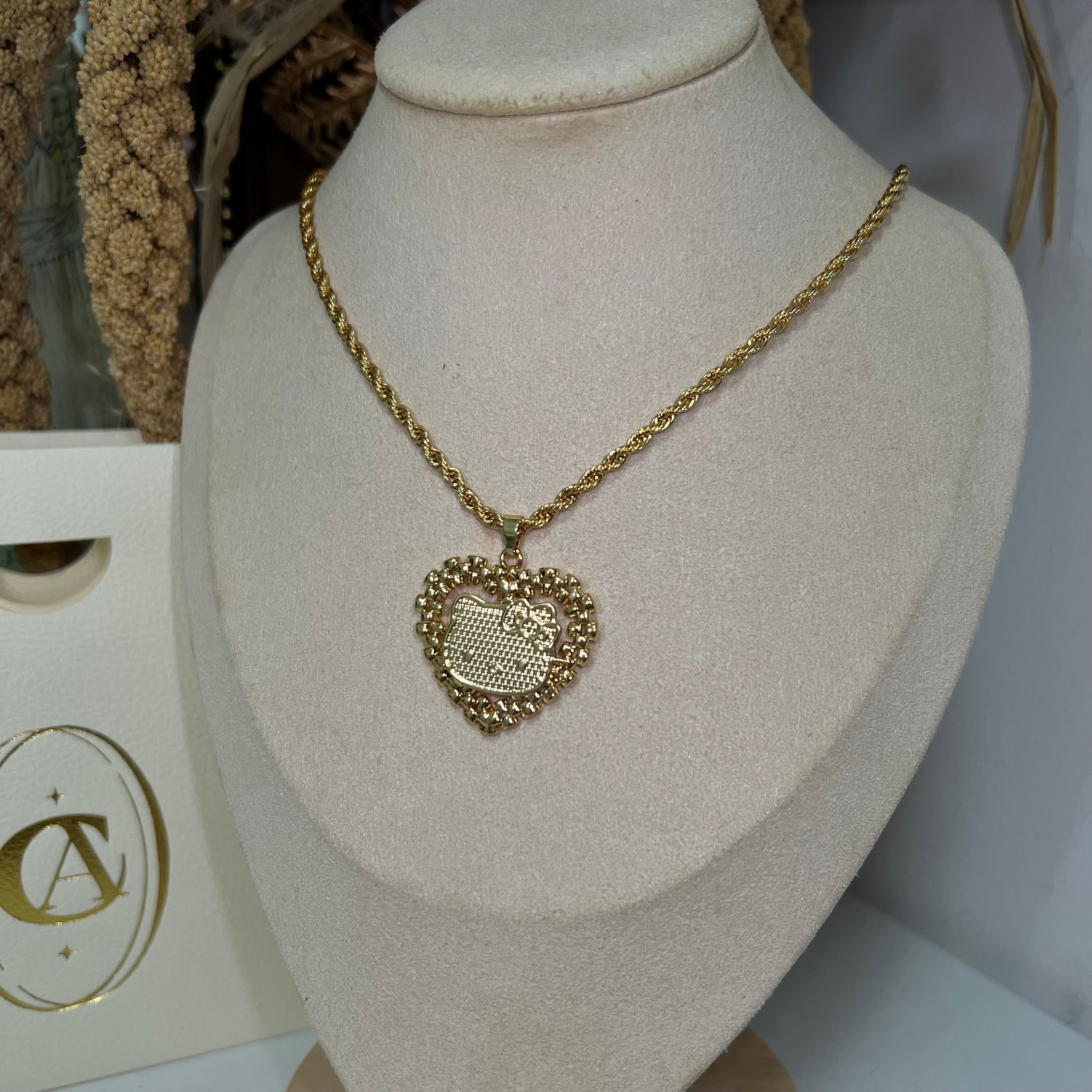 Heart Rolex HK Face Pendant Necklace