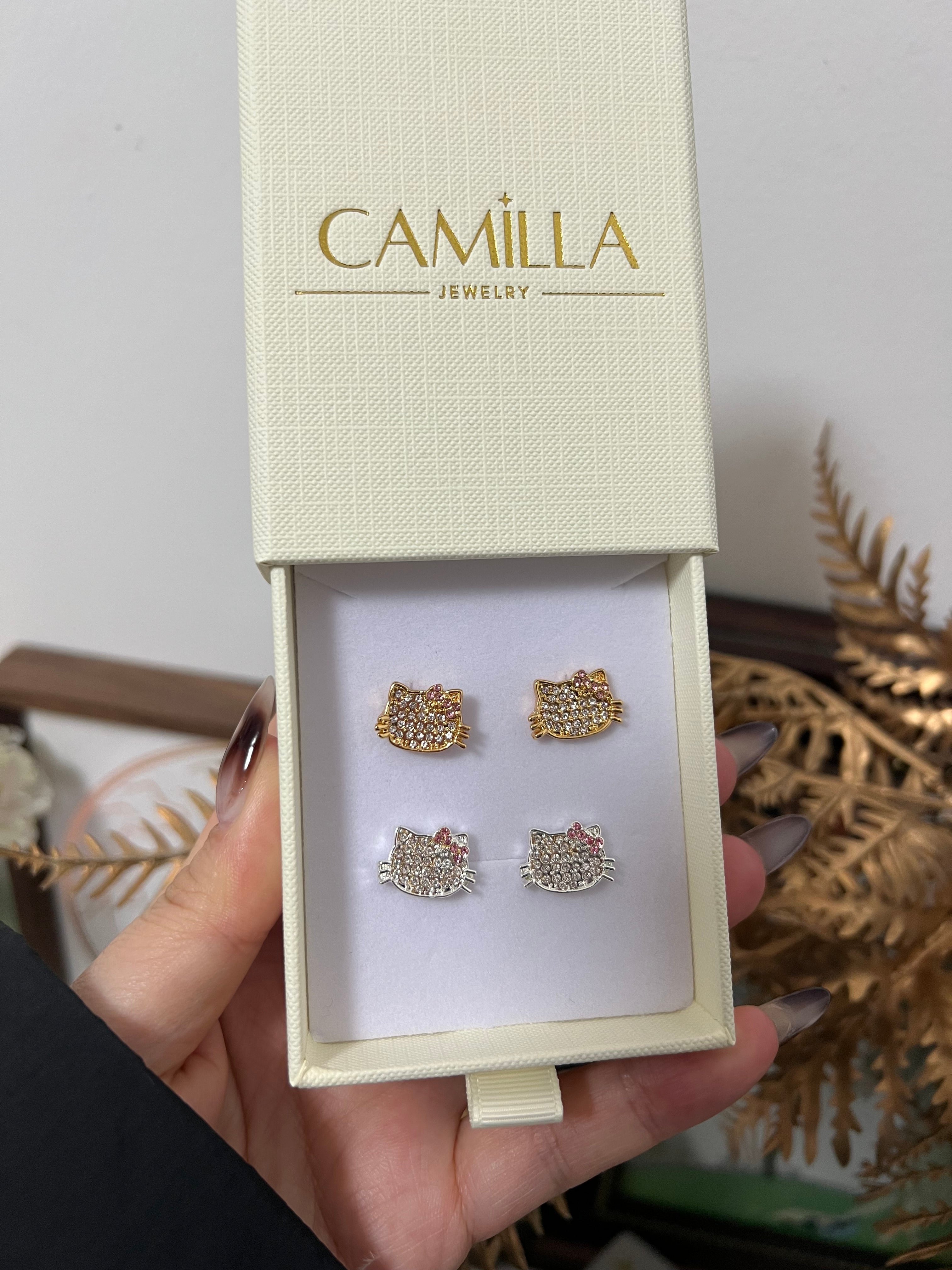 Diamond HK Stud Earrings