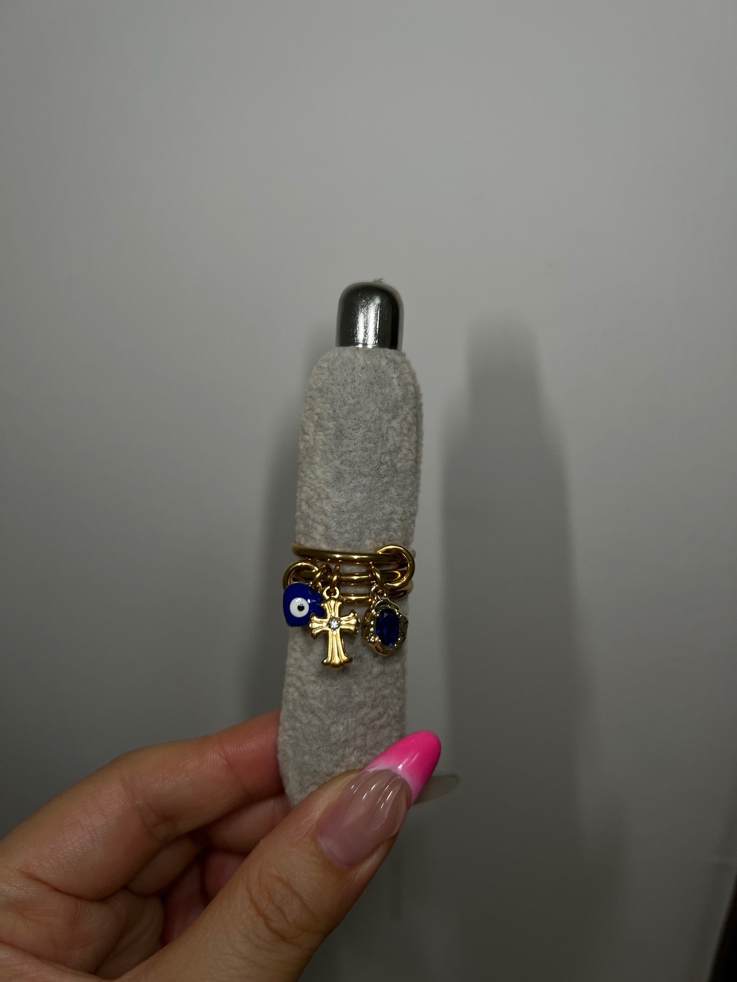 Blue Evil Eye Charm Ring - camillaboutiqueshop