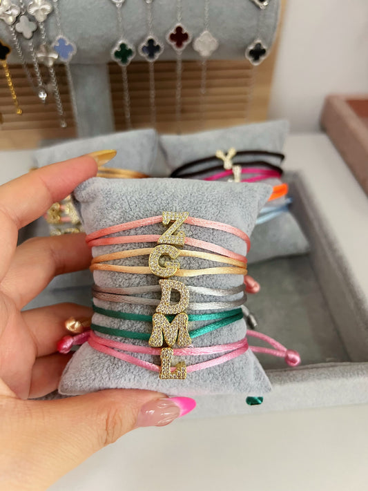 Custom Cord Bubble Letter Bracelet