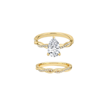 'FOREVER LOVE' PEAR CUT MOISSANITE RING SET 2CT