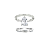 'FOREVER LOVE' PEAR CUT MOISSANITE RING SET 2CT