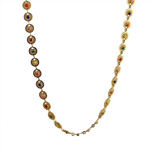 18K Gold Colorful Round Disc Waist Chain - Camillaboutiqueco