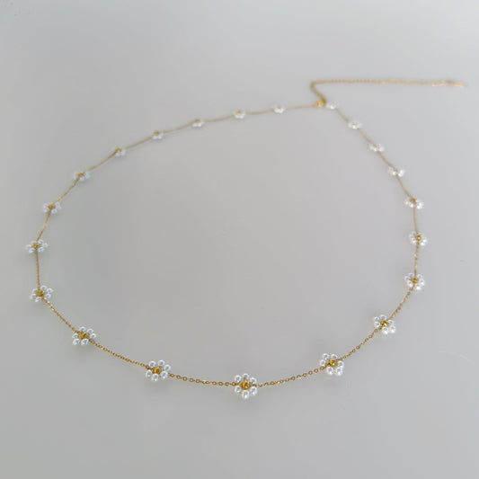 18K Gold Pearl Flower Waist Chain - Camillaboutiqueco