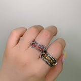 Silver Triple Birthstone Band Stackable Rings - camillaboutiqueshop