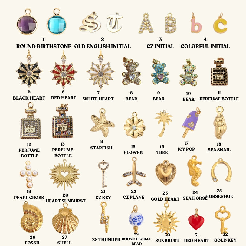 Multi charm base necklace