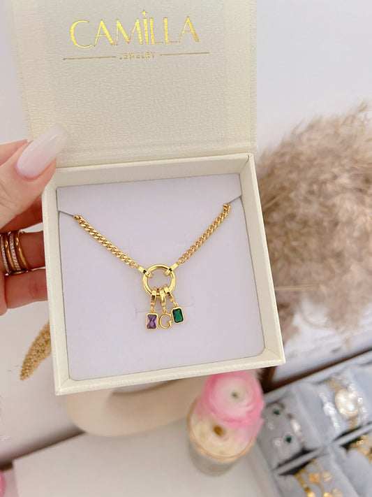 2 Birthstone & Initial Bracelet - Camillaboutiqueshop