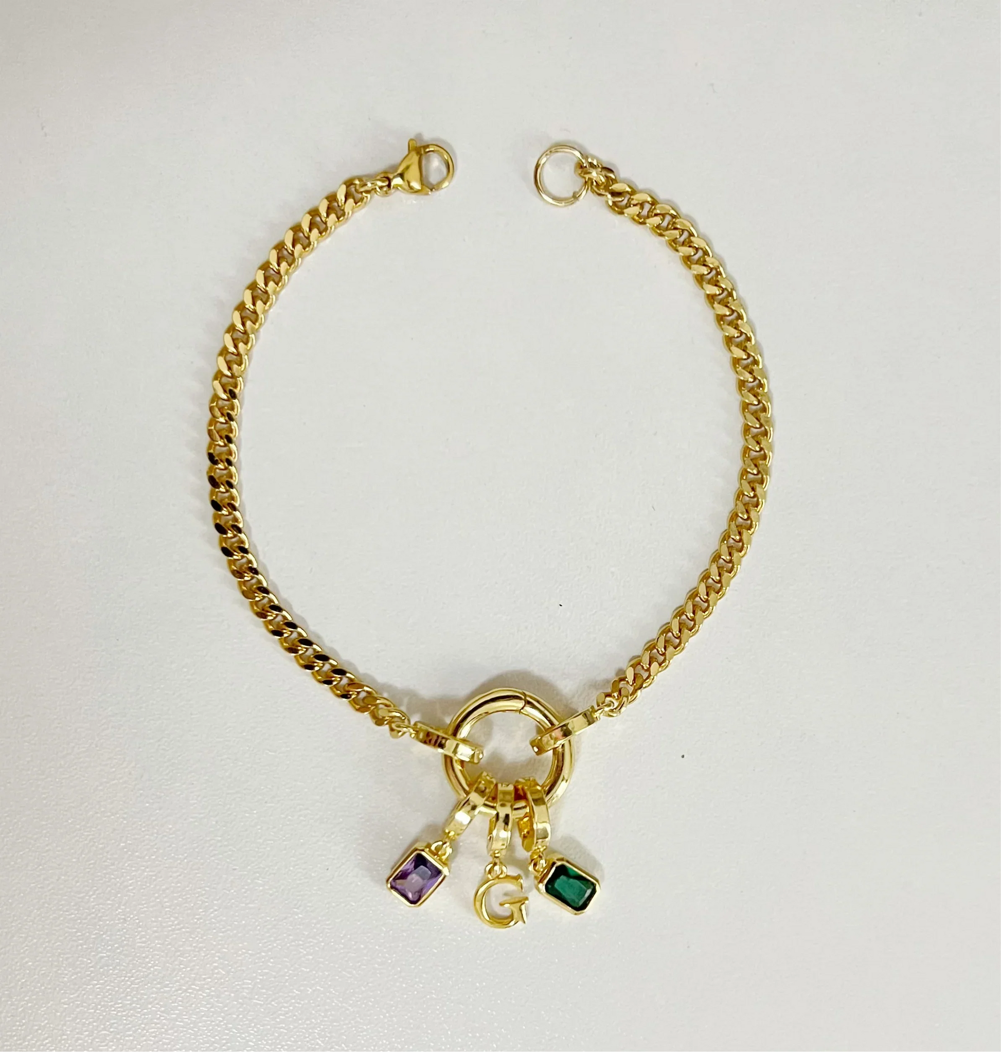 2 Birthstone & Initial Bracelet - Camillaboutiqueshop