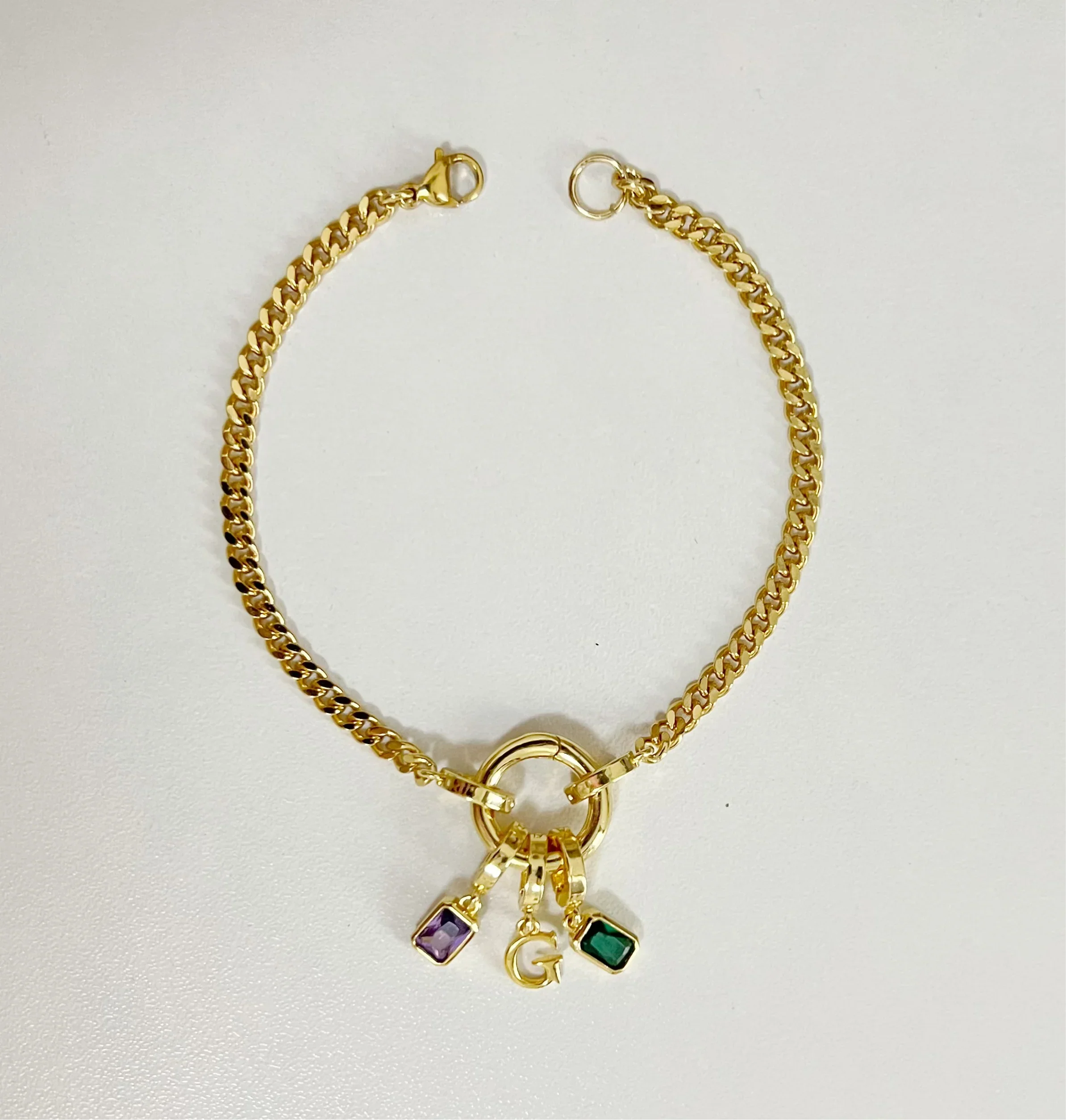 2 Birthstone & Initial Bracelet - Camillaboutiqueshop