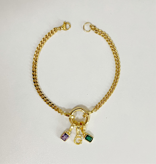 2 Birthstone & Initial Bracelet - Camillaboutiqueshop