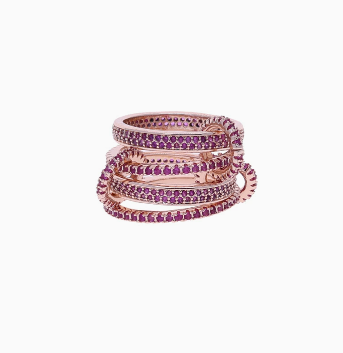 Interlocked Pink Shine Statement Ring