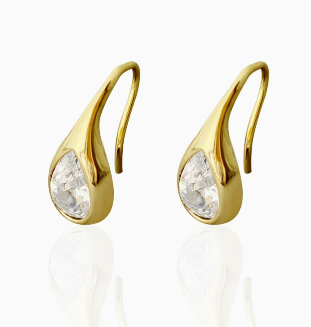 Pear Bezel Earrings -camillaboutiqueshop