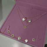 Mother Of Pearl Clover Jewelry Set