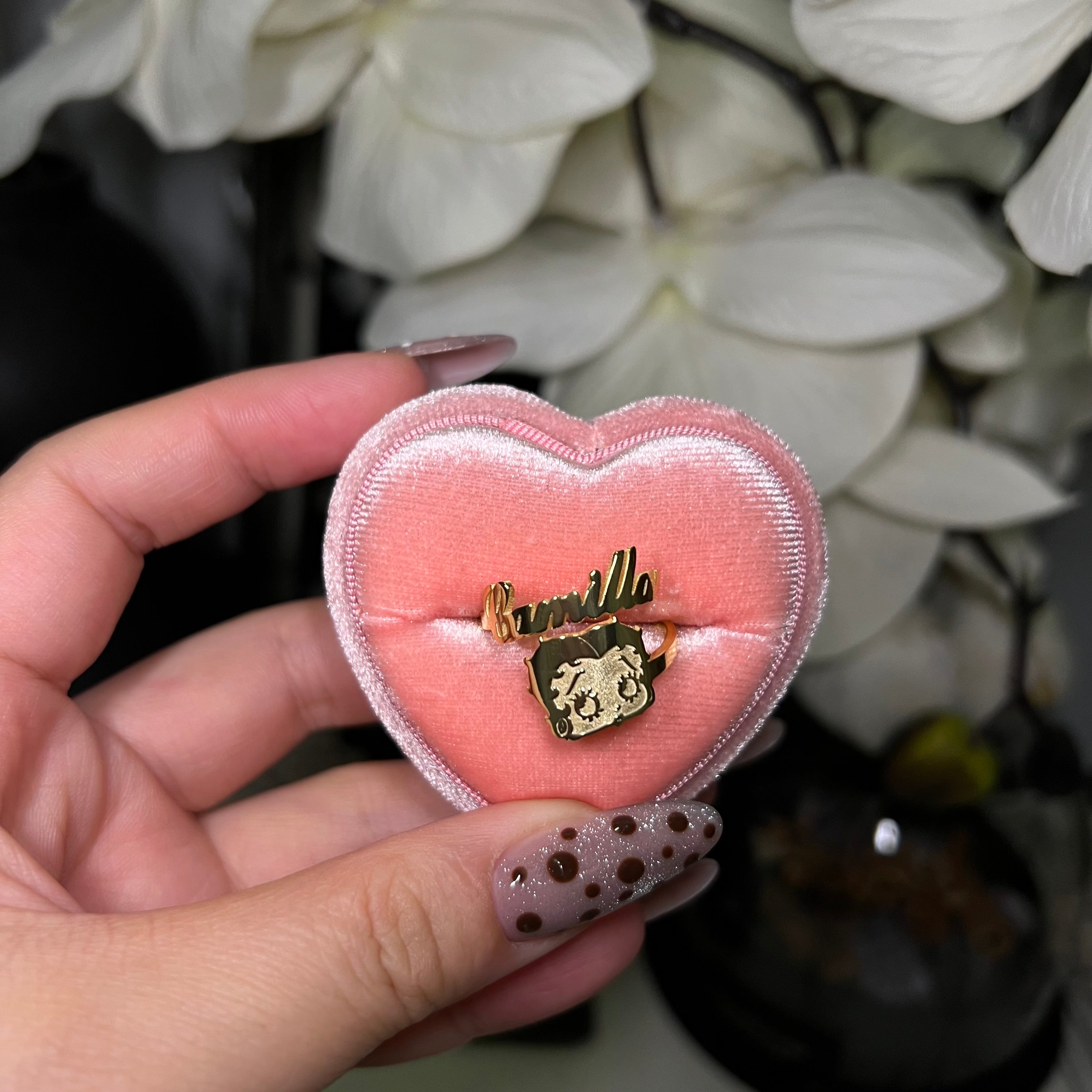 Custom Betty Boop Name Ring