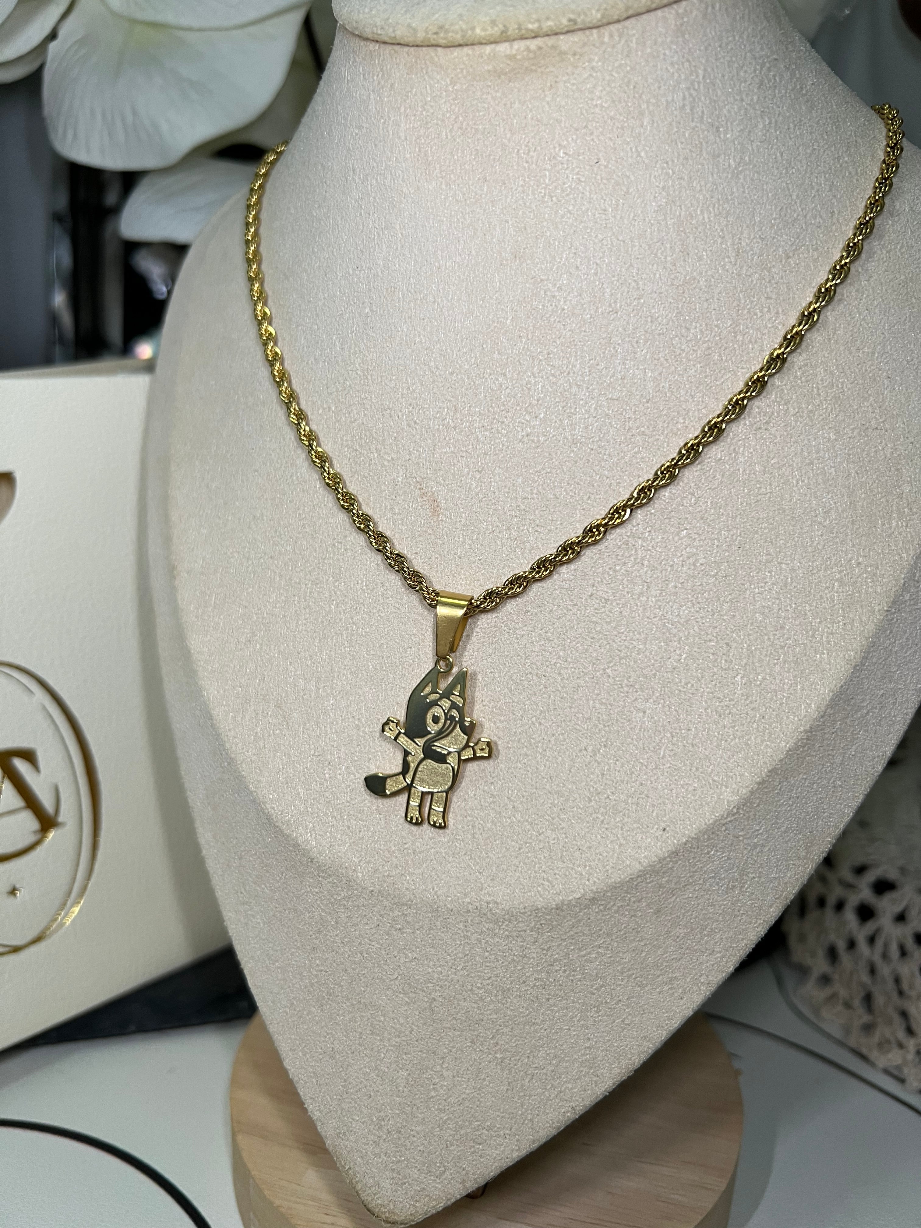 Custom Bluey Pendant Necklace