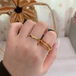 Double Birthstone Band Stackable Rings - camillaboutiqueshop