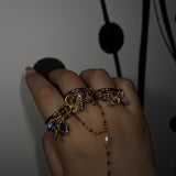 Blue Evil Eye Charm Ring - camillaboutiqueshop