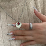 Heart token with birthstone necklace - camillaboutiqueshop